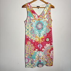 Talbots Multicolored Medallion Interlock Paisley Colton Sheath Dress Size S